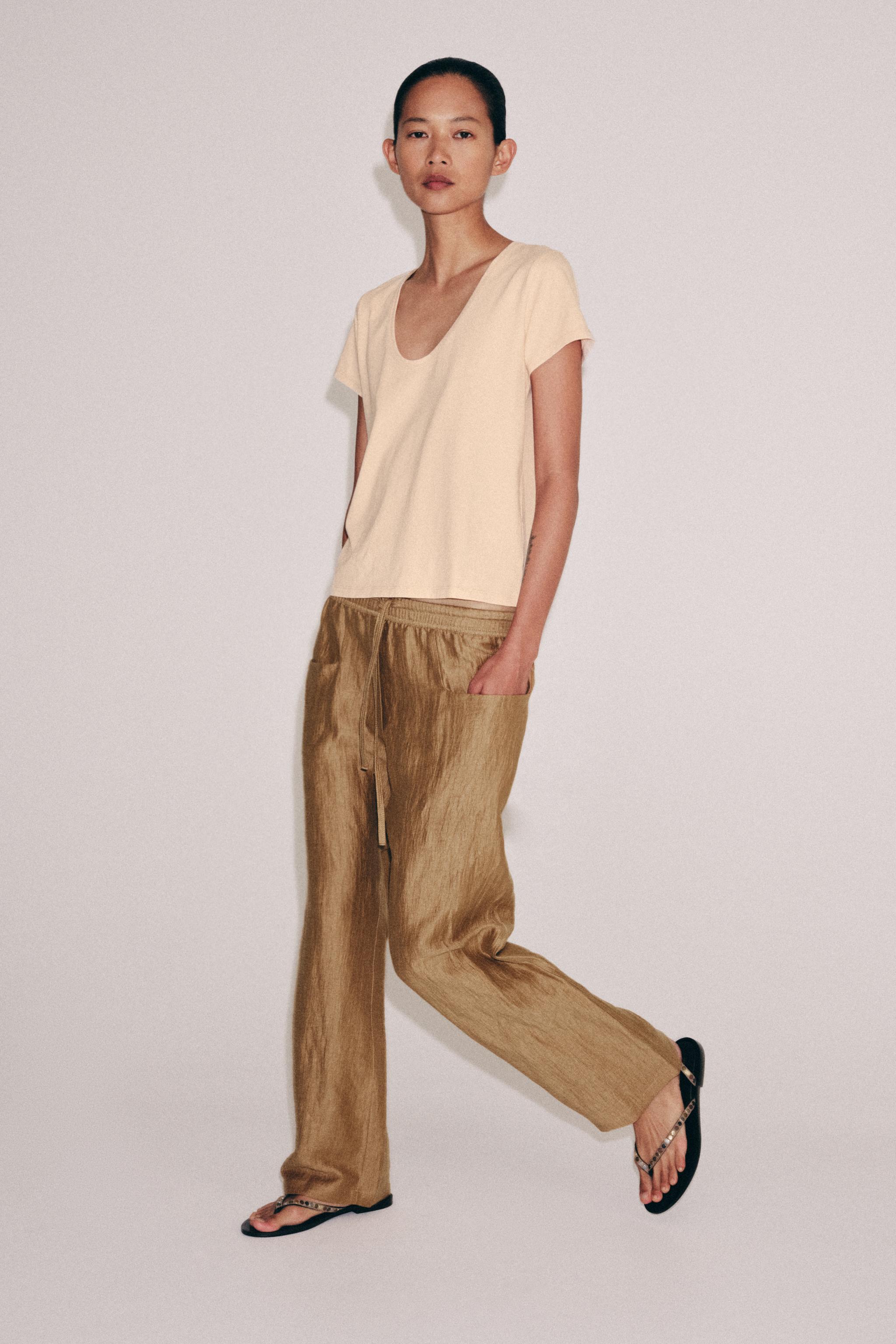 ZW COLLECTION LINEN BLEND PANTS